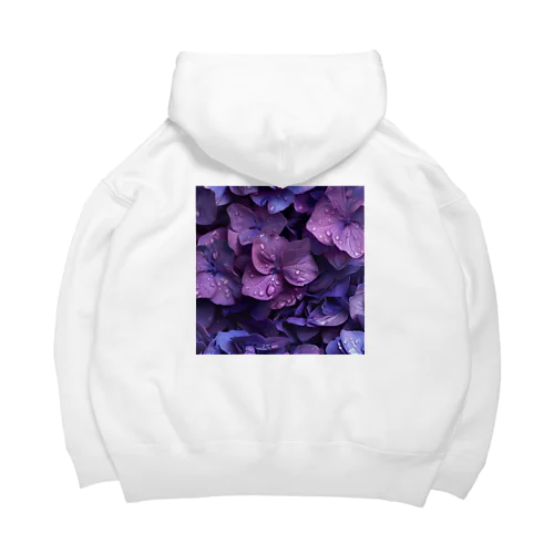 雨に濡れた紫色の紫陽花の花３ Big Hoodie