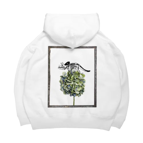 トリケラトプス骨格と紫陽花 Big Hoodie