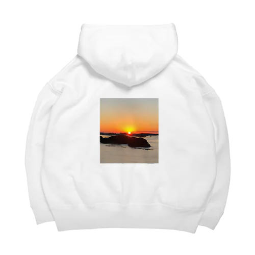 海と夕陽 Big Hoodie