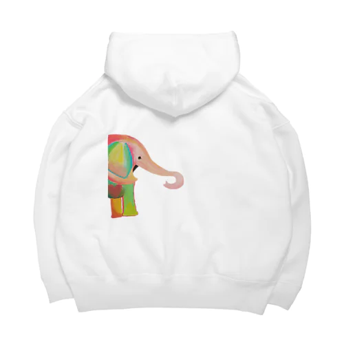 カラフルなゾウグッズ Big Hoodie