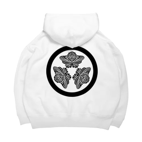 動物家紋。H.T.（三つ蔦スズメ）黒 Big Hoodie