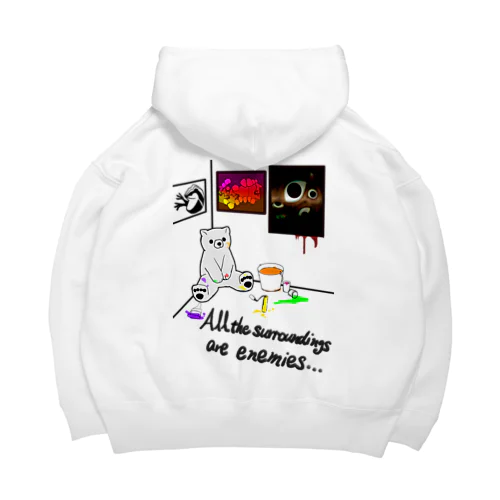 シロクマとペンキ Big Hoodie