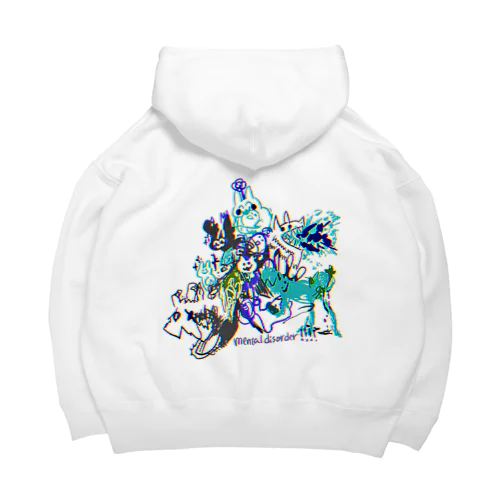 【青ベース】mental disorderねこ Big Hoodie