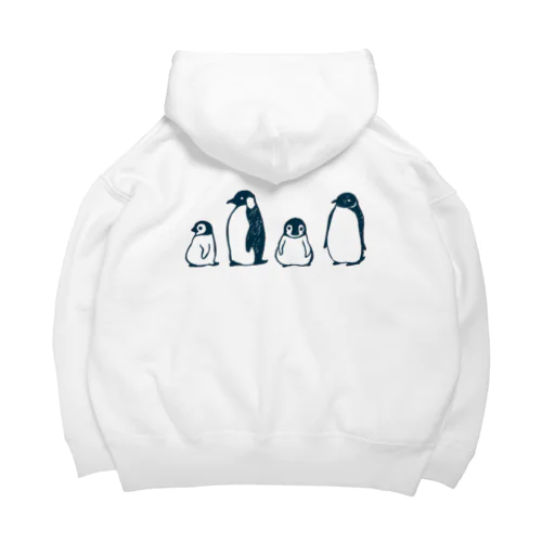 ぺんぎんのおやこ（線画） Big Hoodie