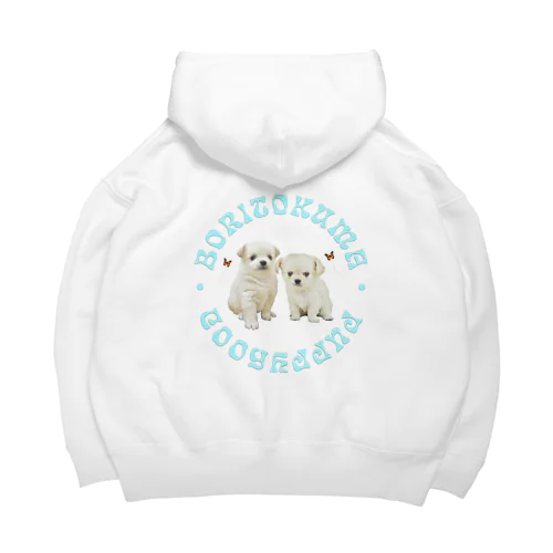 PUPPYHOOD LOGO / BLUE ビッグシルエットパーカー