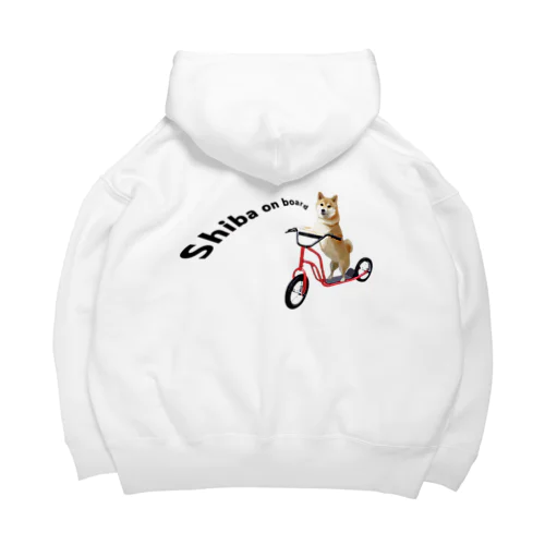 キックボードに乗った柴犬 Big Hoodie