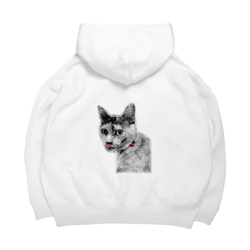 天才が乗り移った猫 Big Hoodie