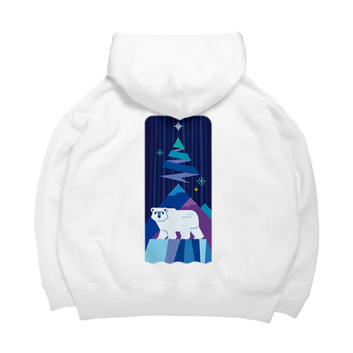 ホッキョクグマとオーロラ。ポーラスター Big Hoodie