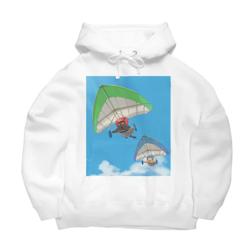 ハンググライダー猫_まめこ&ふーこ Big Hoodie