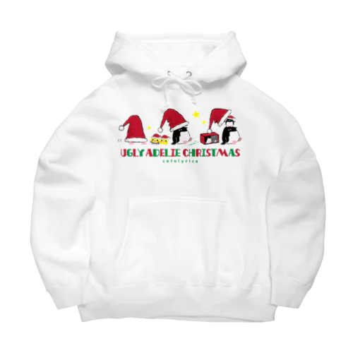 UGLY ADELIE CHIRISTMAS 0586 アデリーペンギン サンタ帽子 横並び Big Hoodie