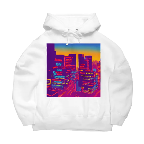 Building lights and sunset Big Hoodie