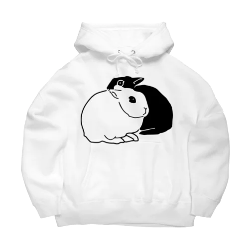 毛繕いうさぎ Big Hoodie