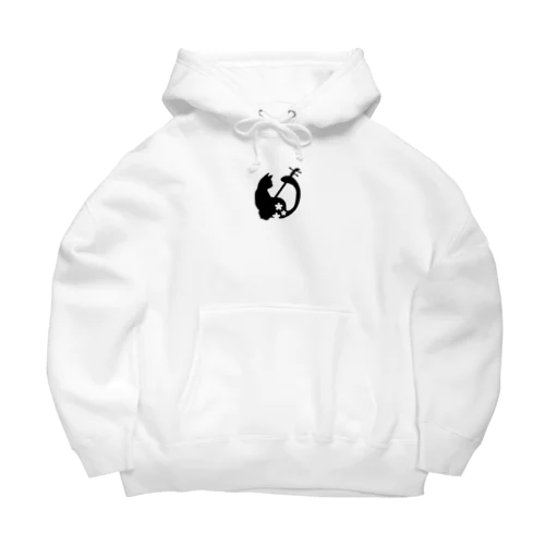 モノクロの36・桜猫三味線 Big Hoodie