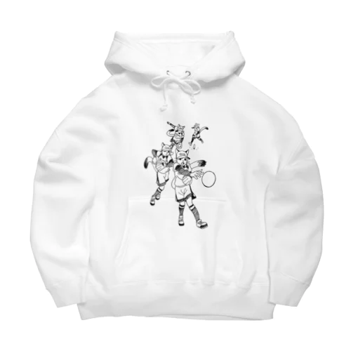 猫のソフトボールプレイヤー　スローイング！ Big Hoodie