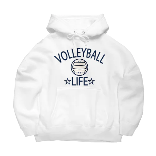 バレーボール(volleyball)アイテム・デザイン・チームTシャツ・クラブTシャツ・排球・はいきゅう・得点・ボール・選手・ポジション・部活・スポーツ・シンプル・かっこいい・かわいい・チームワーク ビッグシルエットパーカー