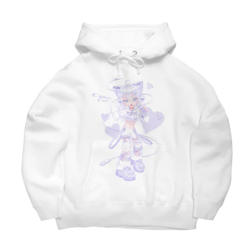 さいばーにゃんこ 💜 (Ver.A) パープル Big Hoodie