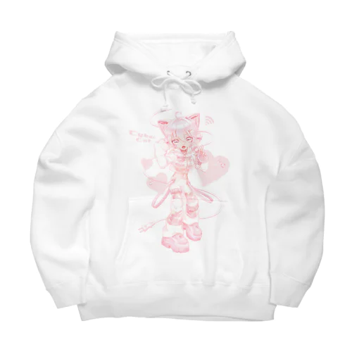 さいばーにゃんこ ❤ (Ver.A) ピンク Big Hoodie