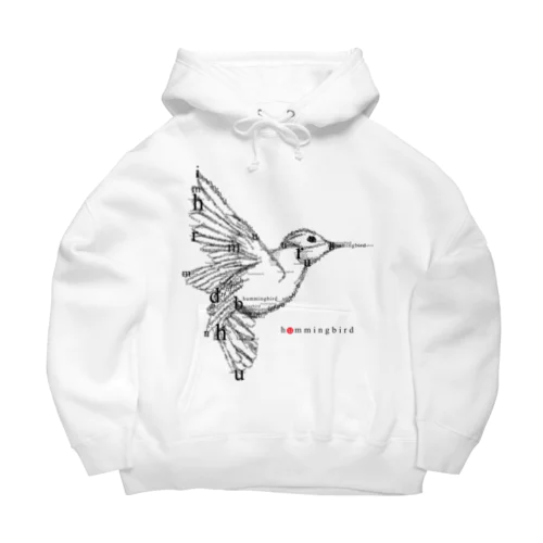 フォントイラストレーション『hummingbird（ハミングバード・ハチドリ）』 Big Hoodie