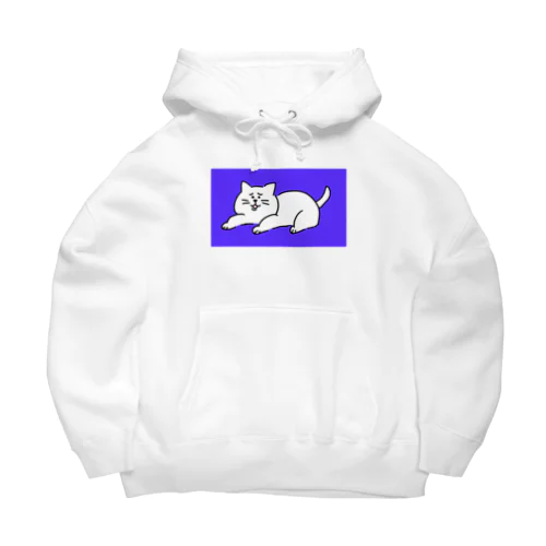 苦笑い猫（青） Big Hoodie