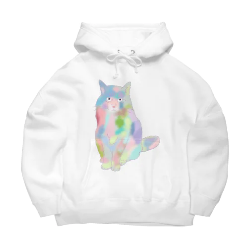 ユニコーンカラーの猫 Big Hoodie