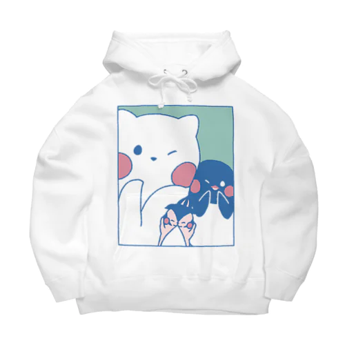 かわいいポーズのしろぎんしま Big Hoodie