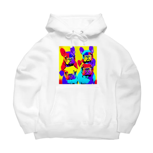 Vivid Quartet of French Bulldogs Big Hoodie