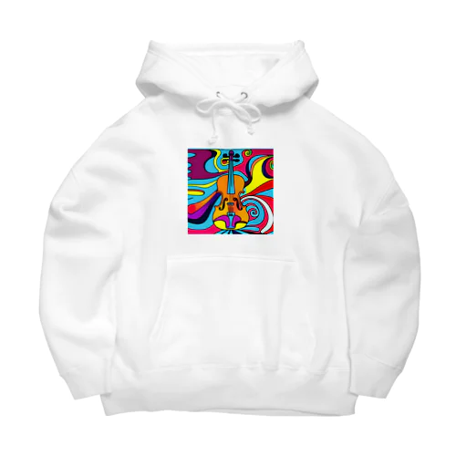 鮮やかなバイオリン柄 Big Hoodie