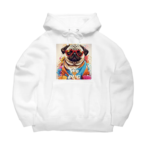 We♥PUG　色彩（パグ大好き！） ビッグシルエットパーカー