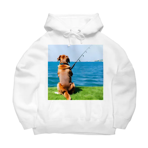 the dog is fishing fish Big Hoodie