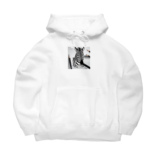 えんぴつ絵のシマウマ Big Hoodie