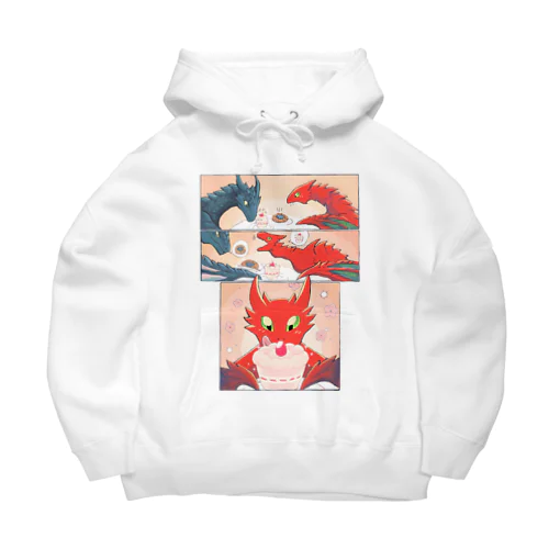 竜とケーキ　ビッグシルエットパーカー Big Hoodie