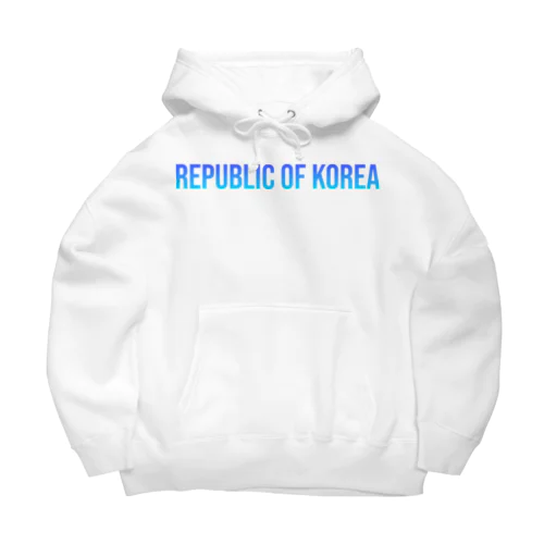 韓国 ロゴブルー Big Hoodie