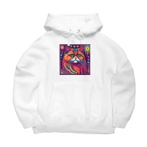 カラフルデジタルアートペルシャ猫　2 Big Hoodie