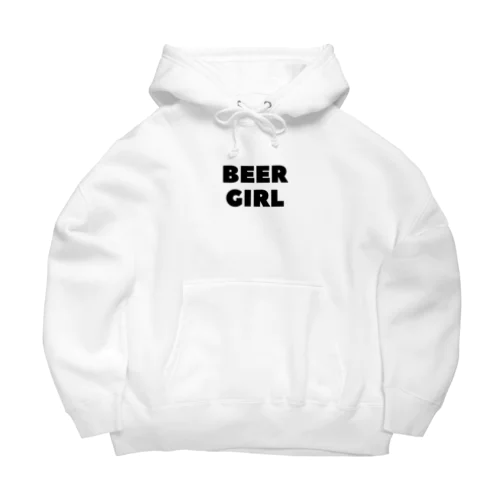 ビールガール_黒字(透過) Big Hoodie