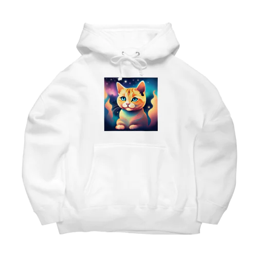 夜空を見つめる猫 Big Hoodie