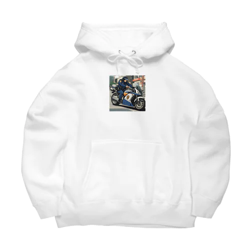 市民の安全を守る白バイ隊員 Big Hoodie