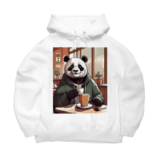 喫茶店でコーヒーを飲むパンダ③ Big Hoodie