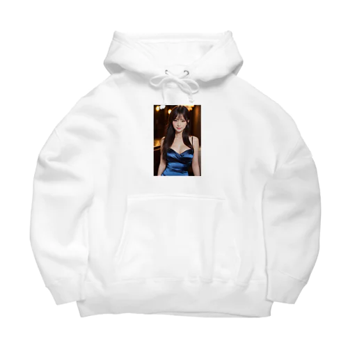 青いドレス美人 Big Hoodie