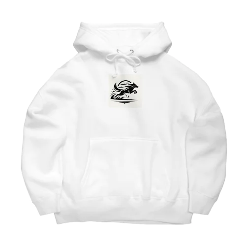 獲物を狩るオオカミ Big Hoodie