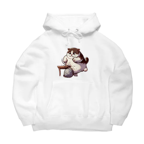 怒っている太った猫 Big Hoodie