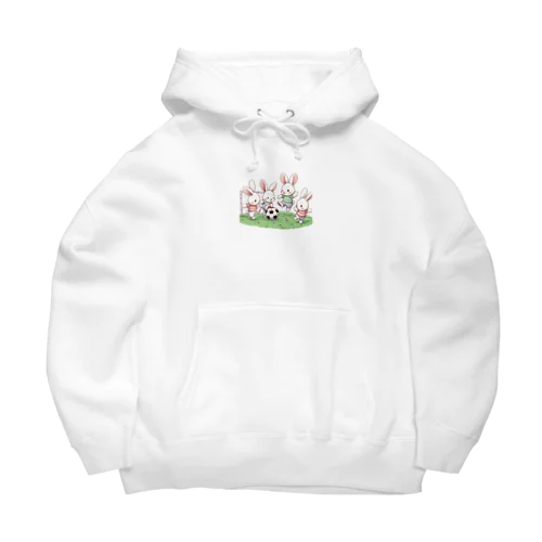 キックでキュート！サッカーウサギ Big Hoodie