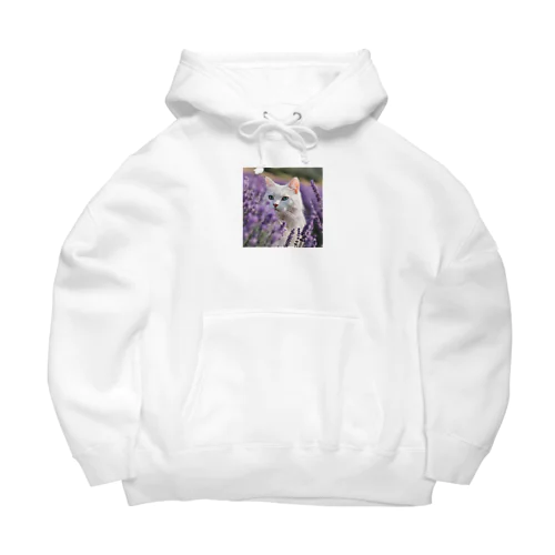 ラベンダー猫 Big Hoodie