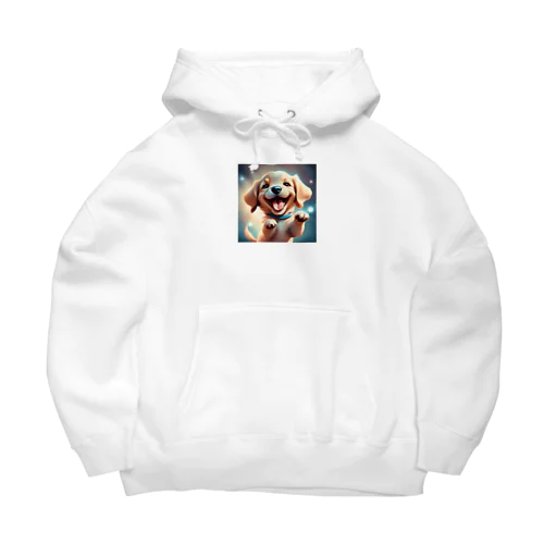 腕を上げて　微笑む可愛い子犬のデザイングッズ Big Hoodie