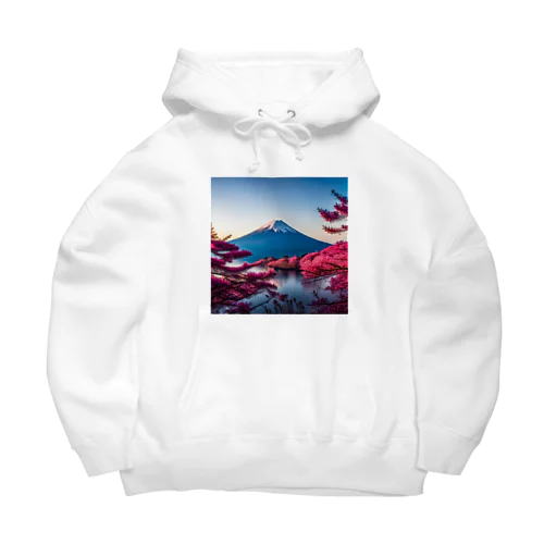 富士山と紅葉、そして湖のグッズ Big Hoodie