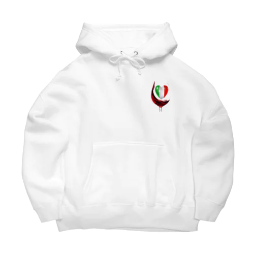 国旗とグラス：イタリア（衣類） Big Hoodie