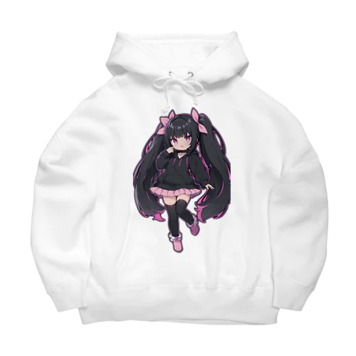 かわいい黒髪ツインテール美少女 Big Hoodie