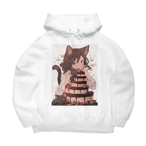 ネコちゃんとチョコレートケーキ Big Hoodie