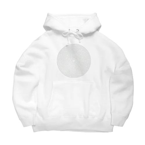 白い陰影の同心円の迷路 Big Hoodie