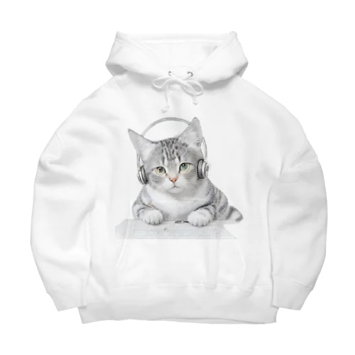 ヘッドホンねこ Big Hoodie