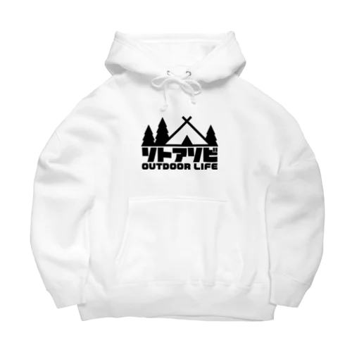 ソトアソビ アウトドアライフ テントデザイン ブラック Big Hoodie